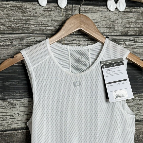NEW Pearl Izumi Womens Transfer Sleeveless Baselayer Tank Top Size XS White Mesh - Picture 2 of 11